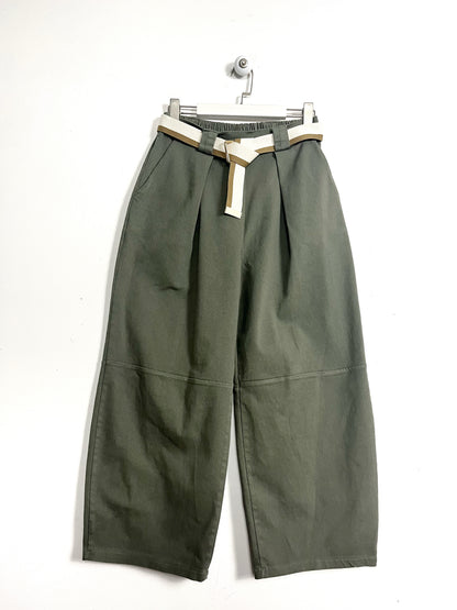 Pantalone Baloon cotone con cintura ⚫️