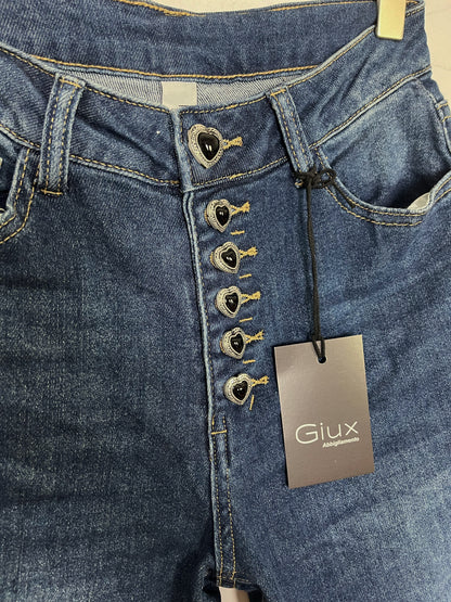 Jeans bottoni gioiello scuri ⬛️