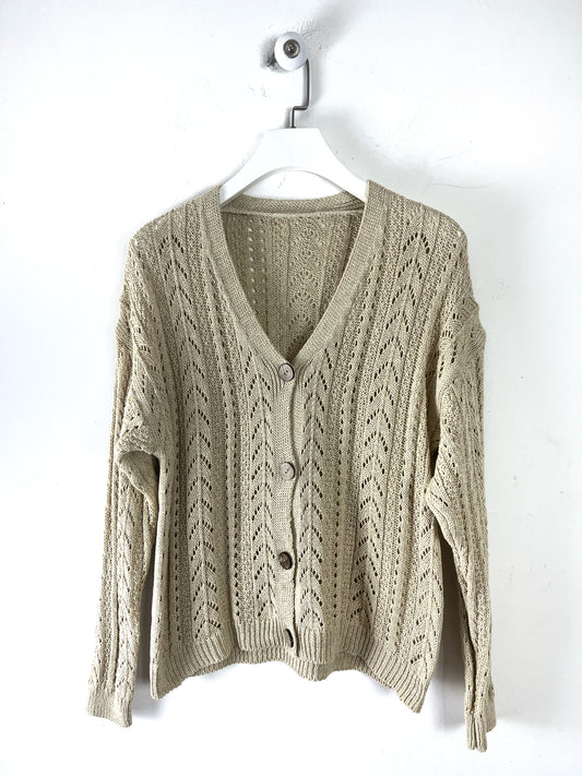 Cardigan in filo traforato