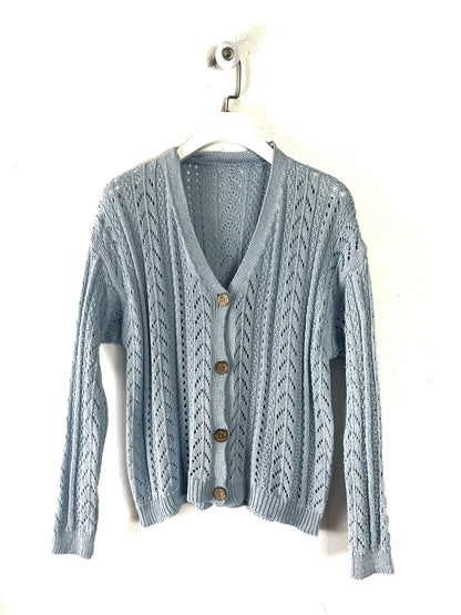 Cardigan in filo traforato