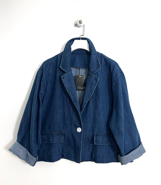 Blazer cropped in jeans