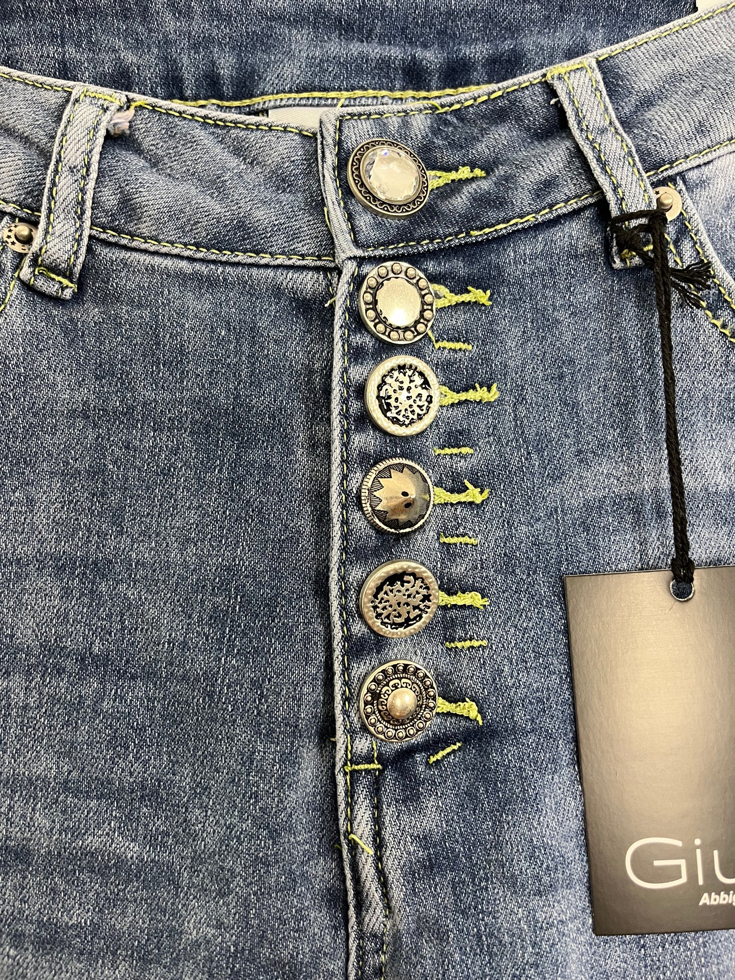 Jeans bottoni gioiello chiari ⬛️