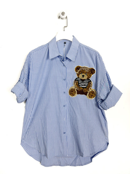 Camicia Righe Teddy ⚫️