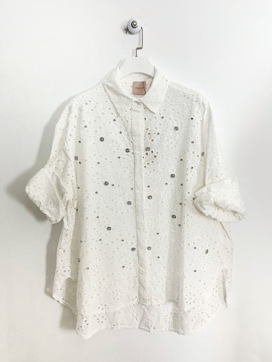 Camicia Sangallo con Strass