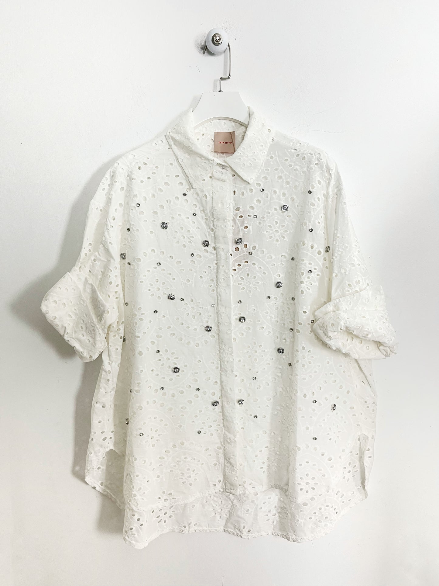 Camicia Sangallo con Strass
