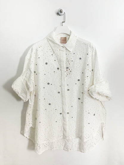 Camicia Sangallo con Strass