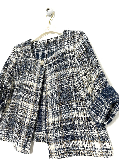 Giacca girocollo corta bouclé