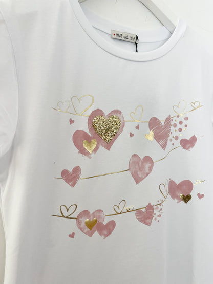 T-shirt cuori stesi slim