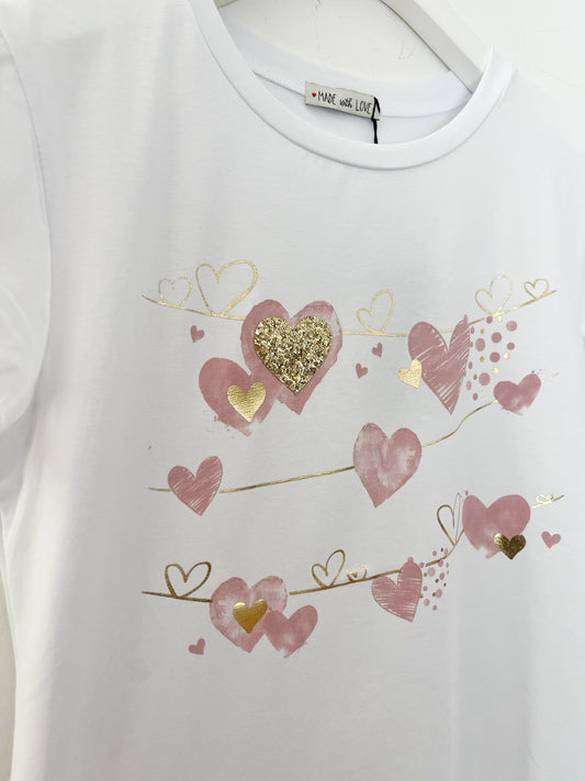 T-shirt cuori stesi slim