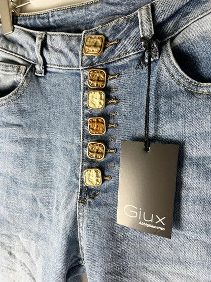 Jeans bottoni gioiello chiari ⬛️