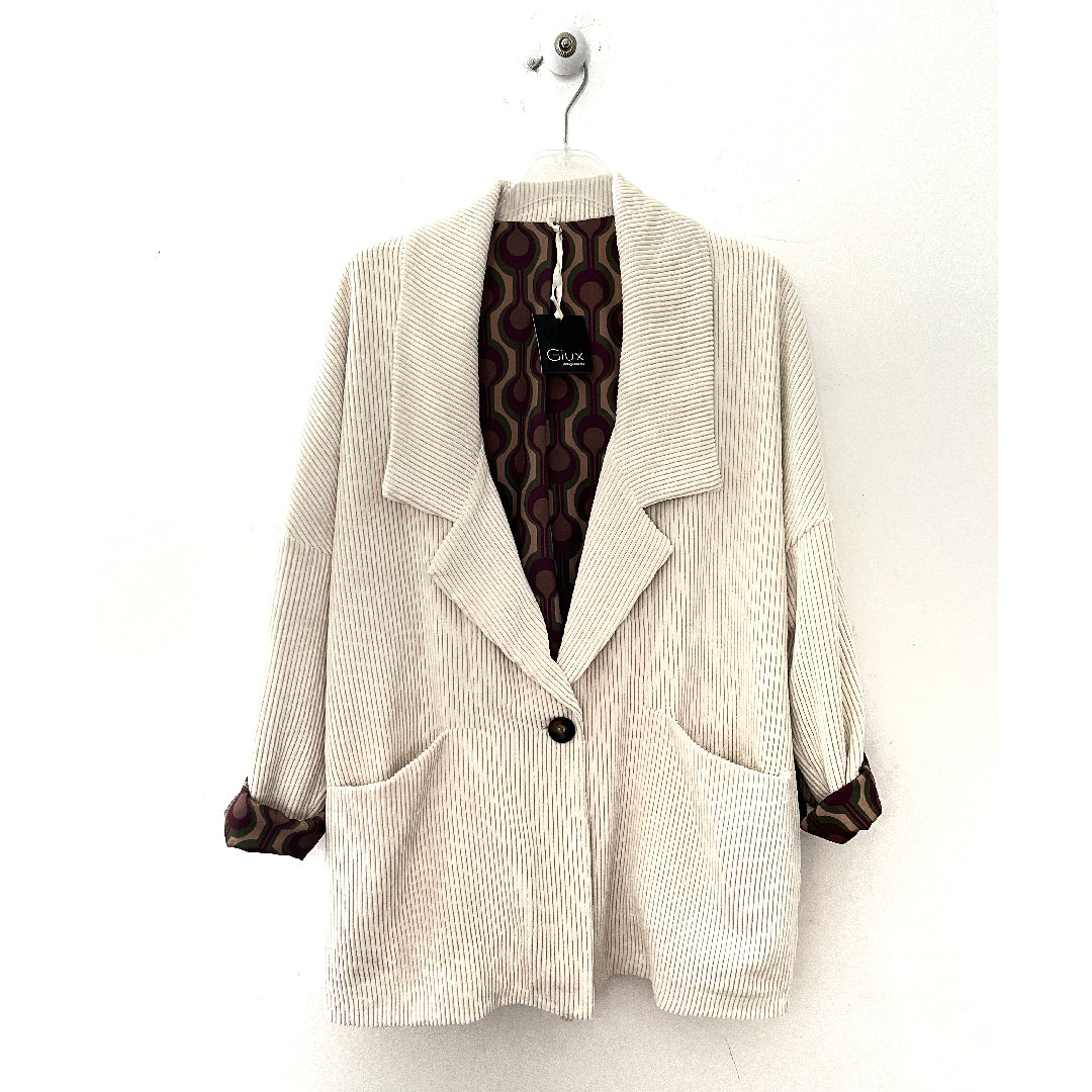 Blazer oversize in velluto a coste larghe, taglio classico