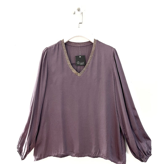 Blusa a V in viscosa