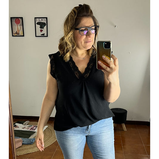 Blusa Lily con pizzo