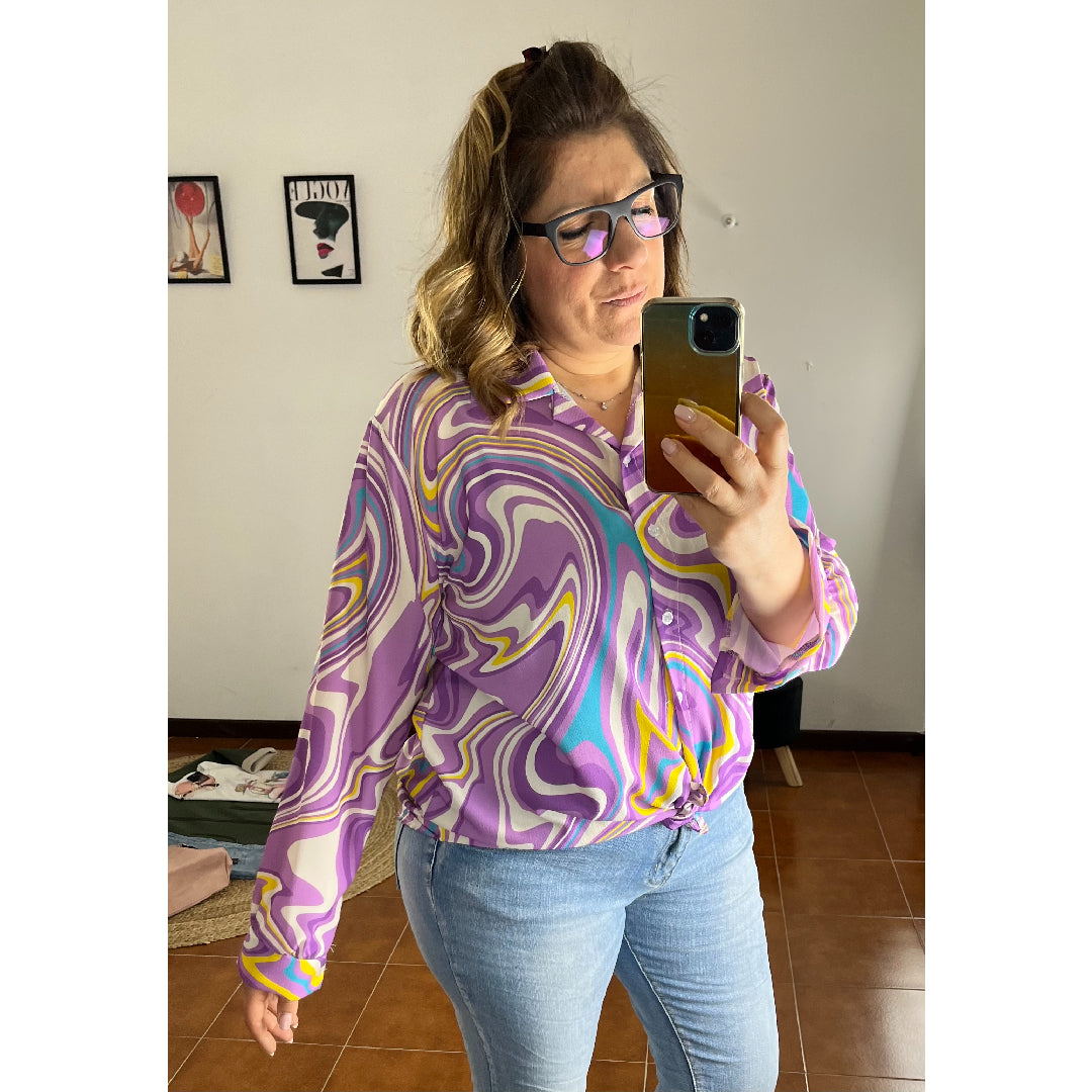 Camicia lunga fantasia oversize