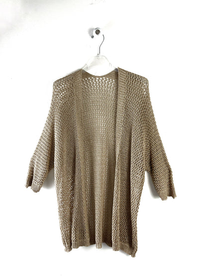 Cardigan traforato oro