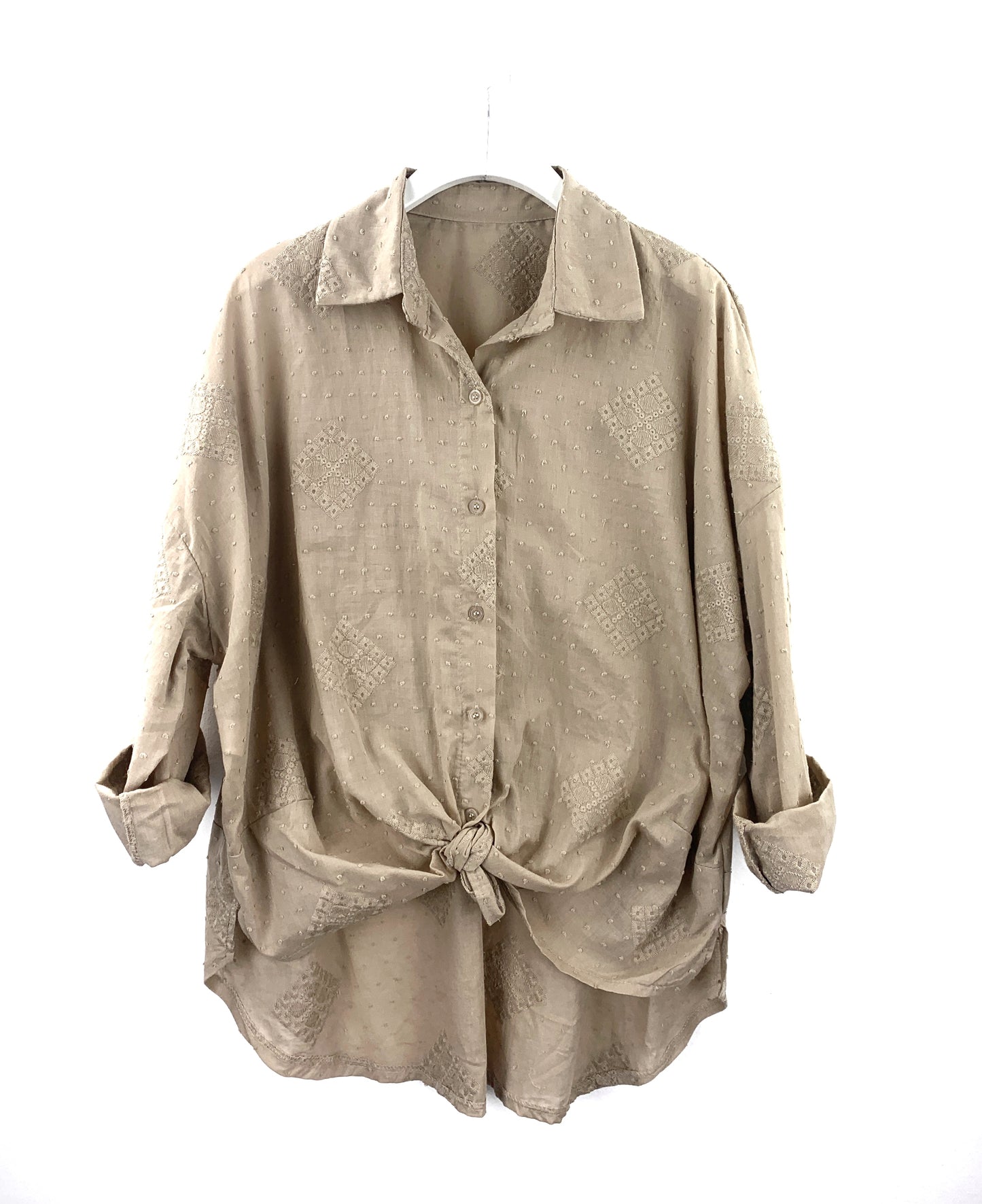 Camicia col nodo in cotone