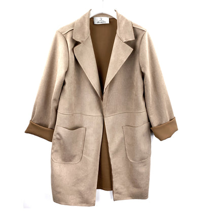 Blazer lungo scamosciato